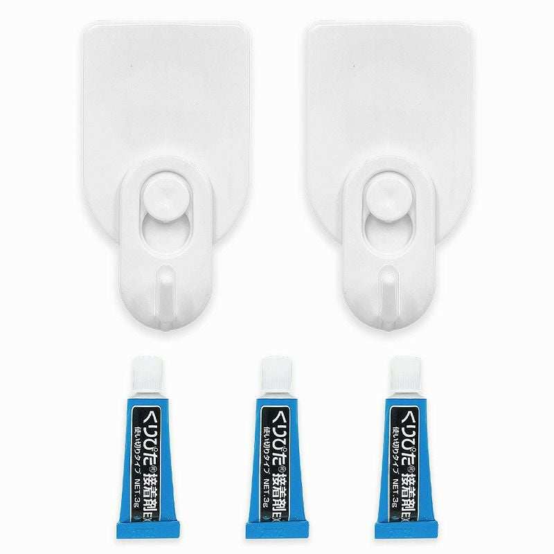 はがせるフックくりぴたフック壁紙用（M）（耐荷重2kg)（白）　セット内容